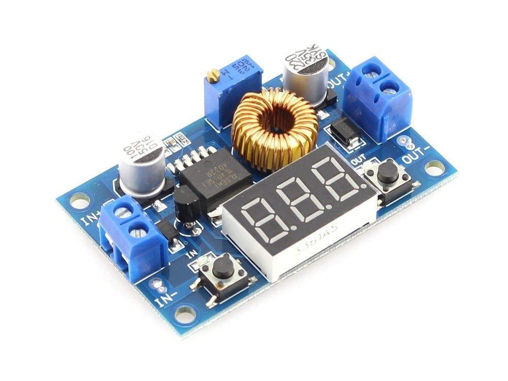 Step Down Voltage Regulator 125 35v With Voltage Meter Arduino Electronics And Robotics 7411